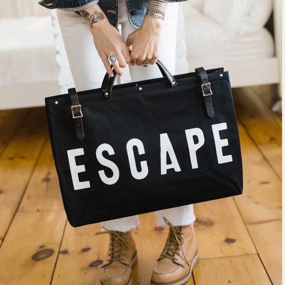 Forestbound ESCAPE Canvas Utility Weekender bag in black travel tote bag - Picture 1 of 16
